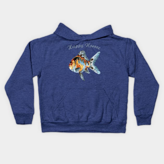 Happy Norooz Shubunkin Goldfish Cat New Year Kids Hoodie by taiche